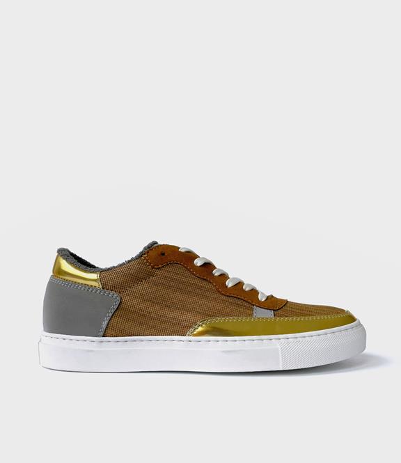 Sneakers Holz Braun Gold 8