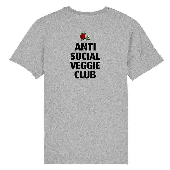 Anti Social Veggie Club - Back Print Tee Grey 2