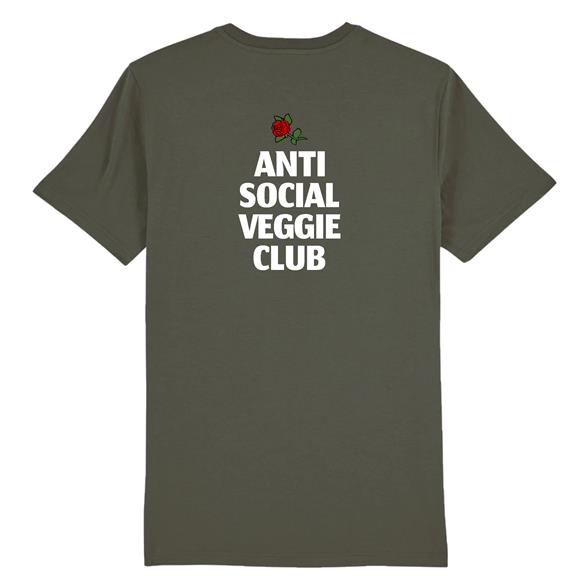 Anti Social Veggie Club - Rug Print T-Shirt Kaki 2