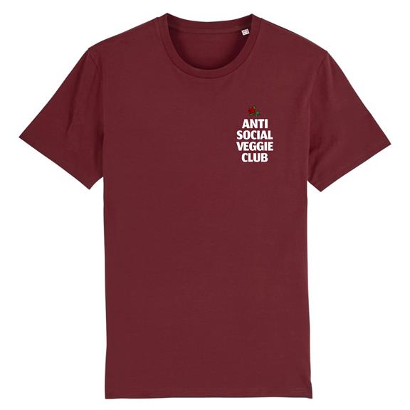 Anti Social Veggie Club - T-Shirt Bordeaux 2