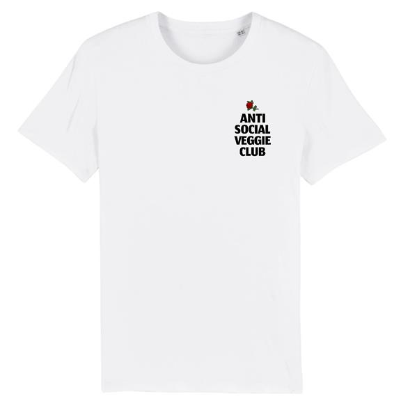 Anti Social Veggie Club - T-Shirt Wit 2