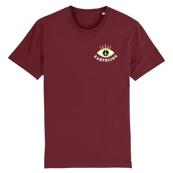 Earthling - Biologisch Katoen T-Shirt Bordeaux 2