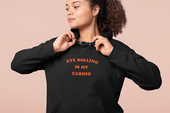 Eye Rolling Is My Cardio - Organic Cotton Hoodie Navy 3