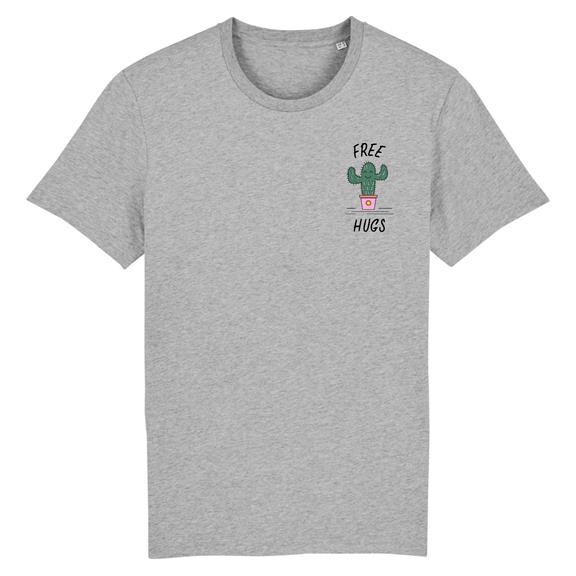 Free Hugs - Biologisch Katoen T-Shirt Grijs 2