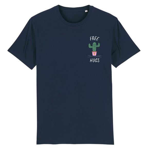 Free Hugs - Biologisch Katoen T-Shirt Navy 2