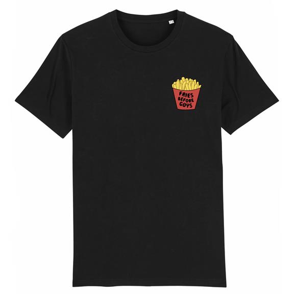 Fries Before Guys - Biologisch T-Shirt Zwart 2