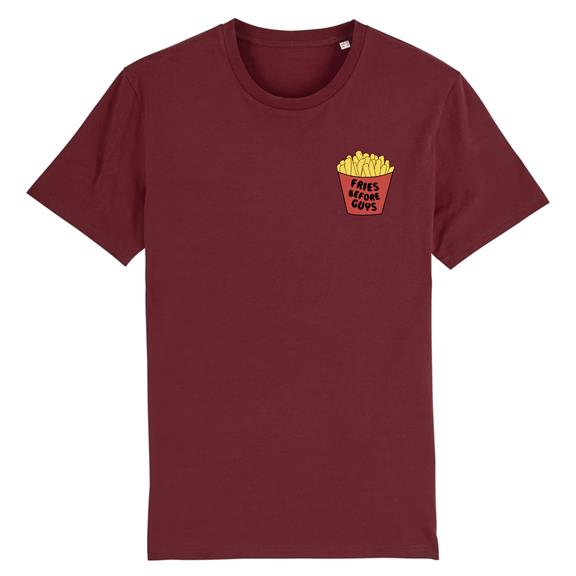 Fries Before Guys - Biologisch T-Shirt Bordeaux 2