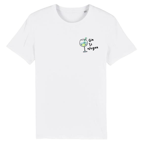 Gin Is Vegan - Biologisch Katoen T-Shirt Wit 1
