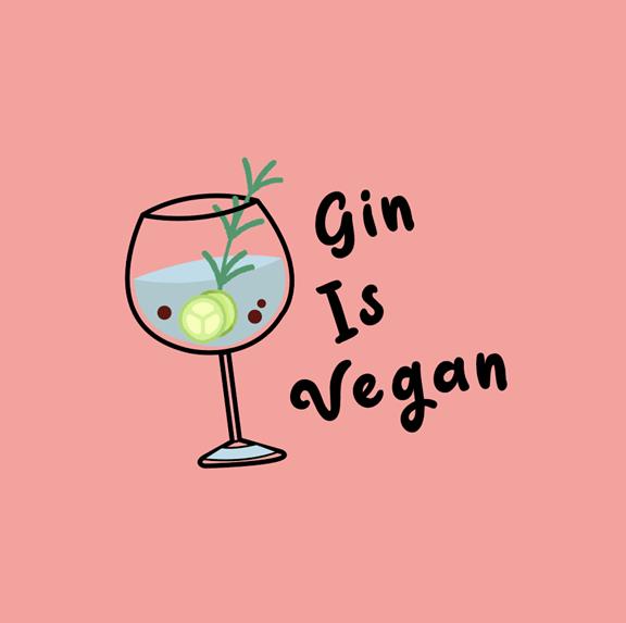 Gin Is Vegan - Biologisch Katoen T-Shirt Wit 2
