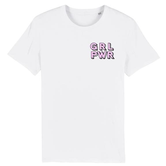 Grl Pwr - Biologisch Katoen T-Shirt Wit 1
