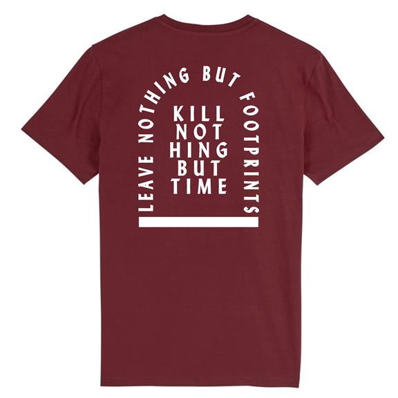 Kill Nothing But Time - Biologisch Katoen T-Shirt Bordeaux 2