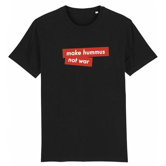 Make Hummus Not War T-Shirt Zwart 2