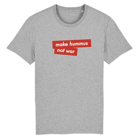 Make Hummus Not War T-Shirt Grijs 2