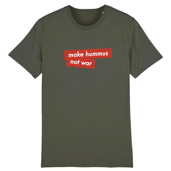 Make Hummus Not War T-Shirt Kaki 2