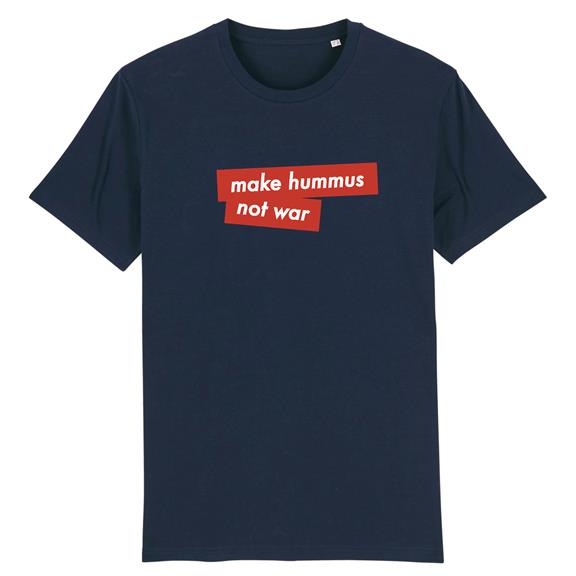 Make Hummus Not War T-Shirt Navy 2