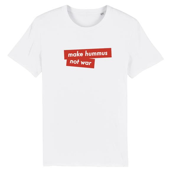 Make Hummus Not War T-Shirt Wit 2