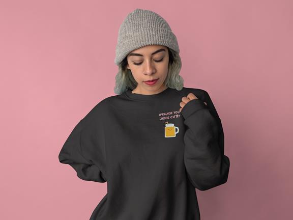 Orange You Juice Cute? - Unisex Sweatshirt Black 3