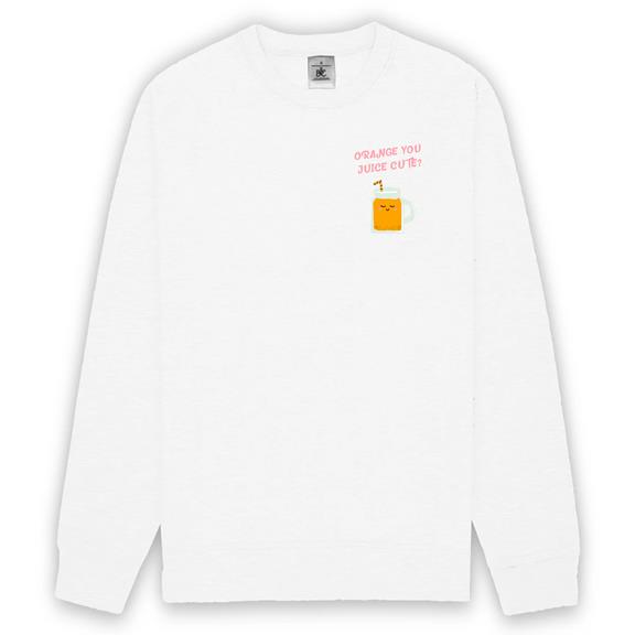 Orange You Juice Cute? - Unisex Sweatshirt White 2