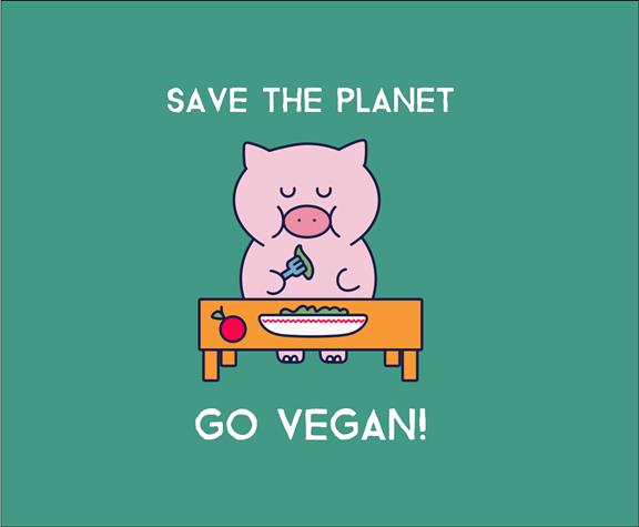 Save The Planet Go Vegan - Sac De Transport En Coton Biologique 2