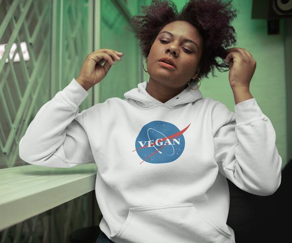 Oat Milk Club Vegan Nasa Organic Cotton Hoodie Grey