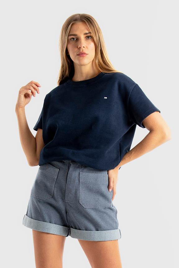 Short Sleeve Sweatshirt Dark Blue 1