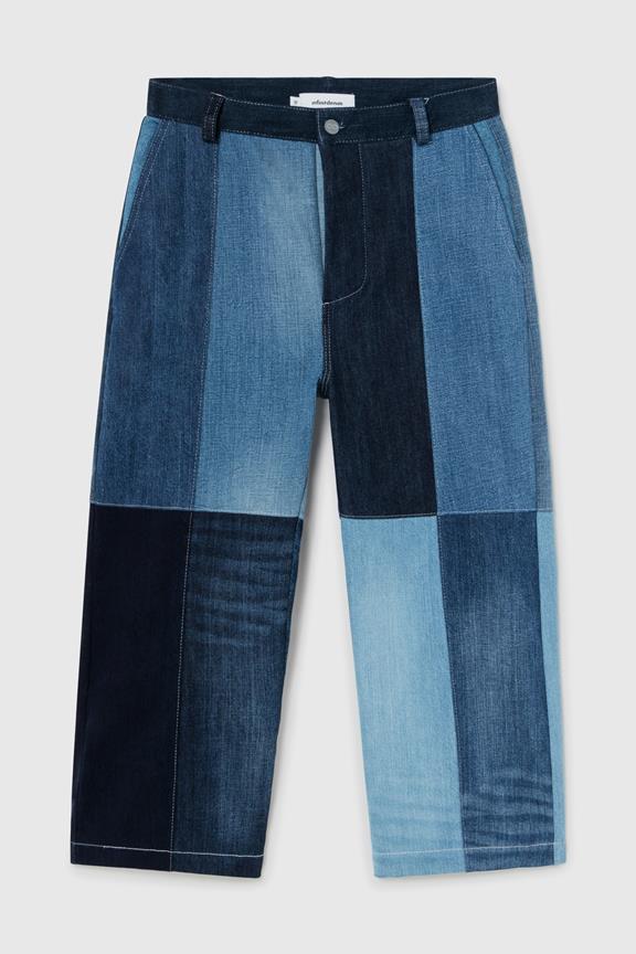 Verkürzte Jeans Recycelt Blau 1