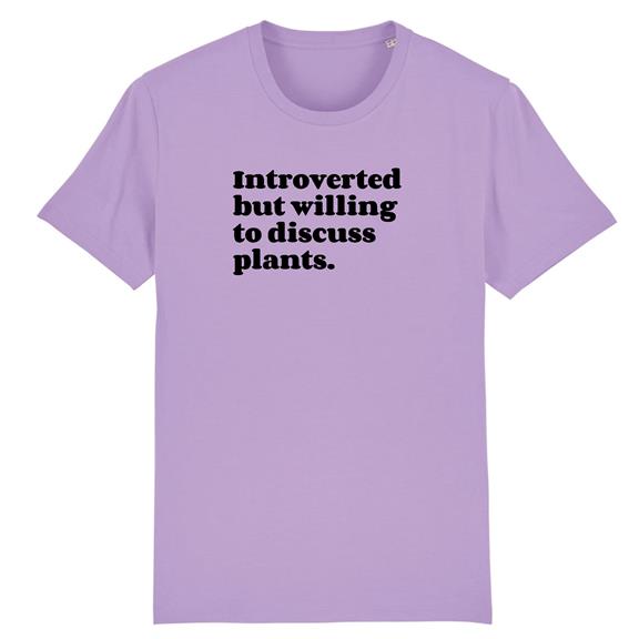 T-Shirt Introverted But Willing To Discuss Plants Paars 1