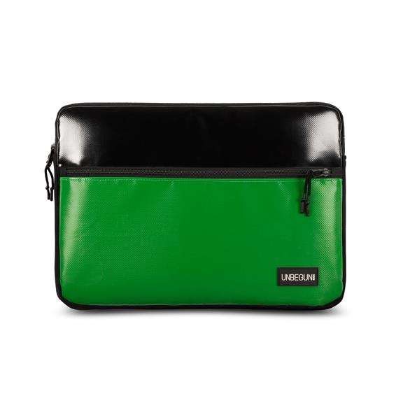 Laptop Case With Front Compartment - Black/Green 1
