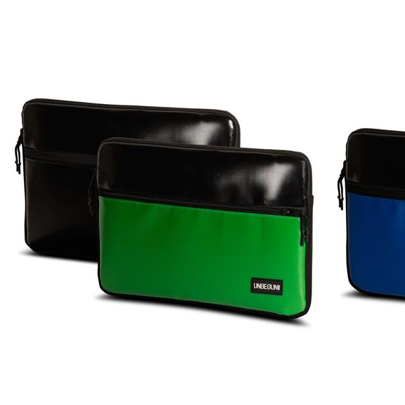 Laptop Case With Front Compartment - Black/Green 3