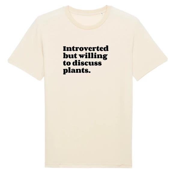 T-Shirt Introvertiert, Aber Bereit, Über Pflanzen Zu Diskutieren Beige 1