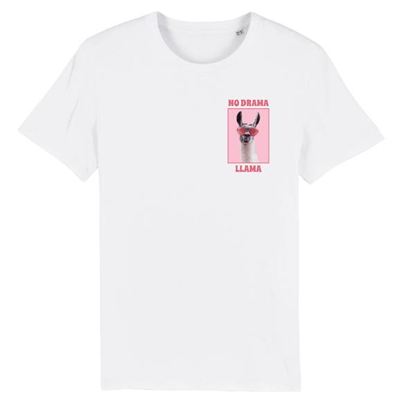 No Drama Llama - Biokatoen T-Shirt Wit 1