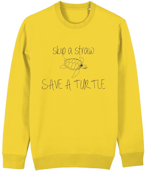 Trui Skip A Straw, Save A Turtle Geel 1