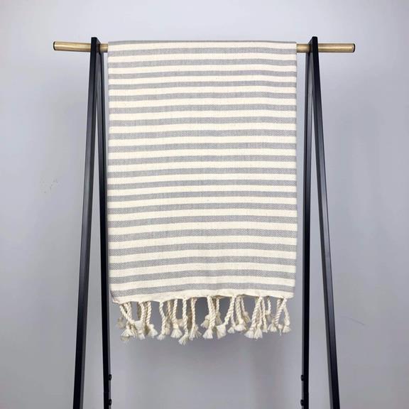 Towel Peshtemal Dove Grey Stripe 1