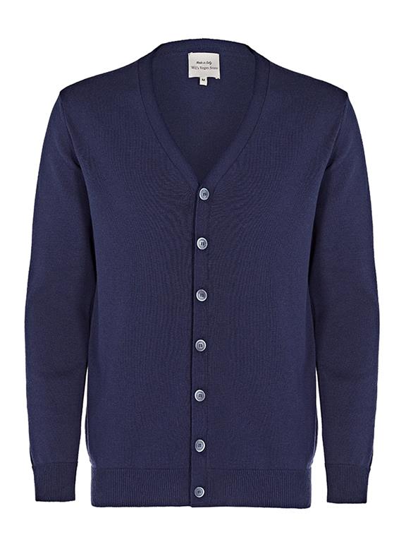 Recycled Knit Cardigan Navy 7