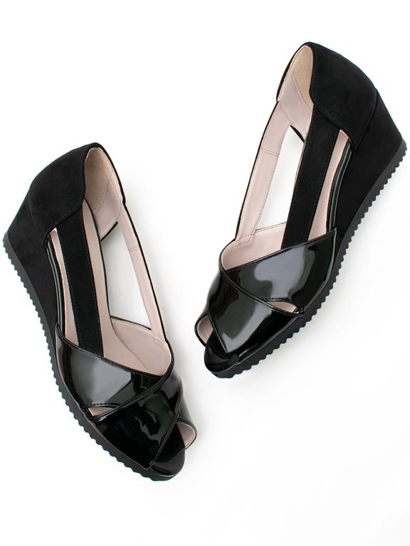 Wedges Peep Toe Black from Shop Like You Give a Damn