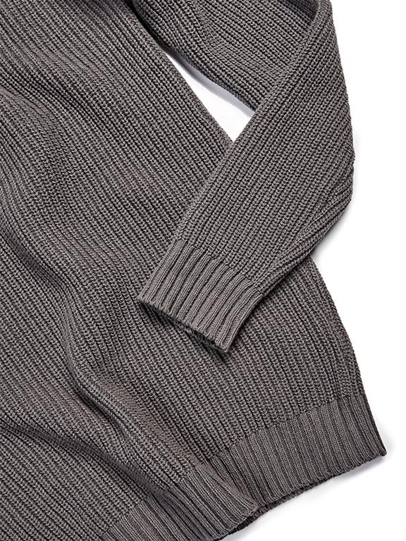 Will's Vegan Store Hoge Hals Trui Slouch Knit Donkergrijs