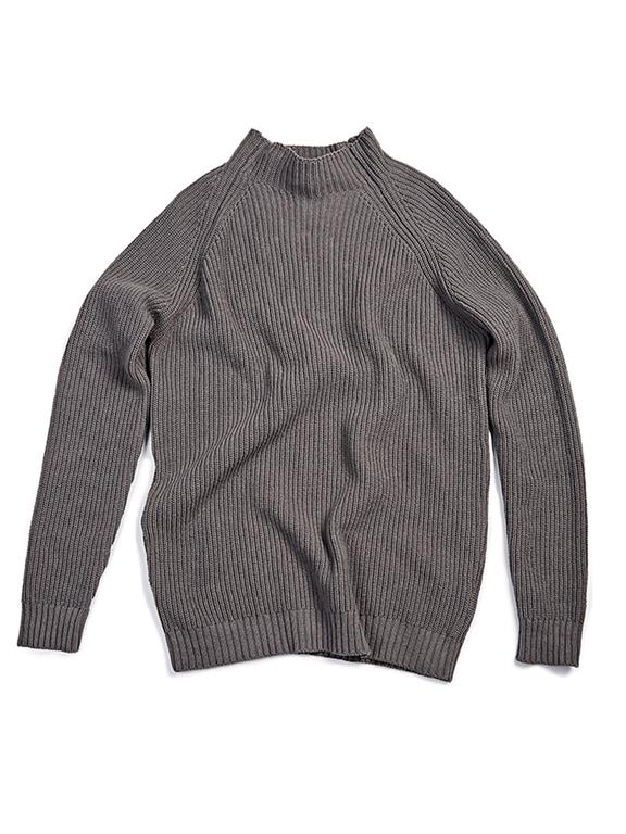 Will's Vegan Store Hoge Hals Trui Slouch Knit Donkergrijs
