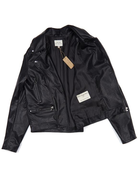 Leather Biker Jacket Black 3