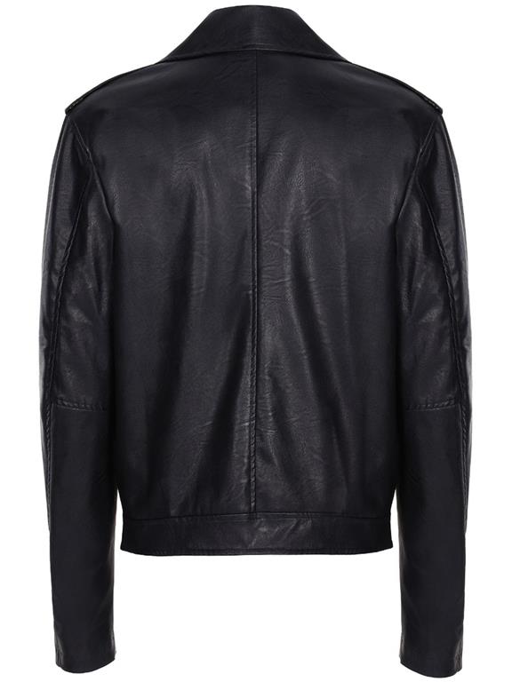 Leather Biker Jacket Black 6
