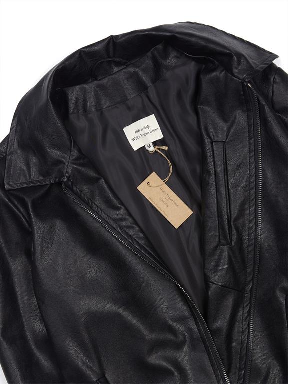 Leather Jacket Shirt Collar Black 4