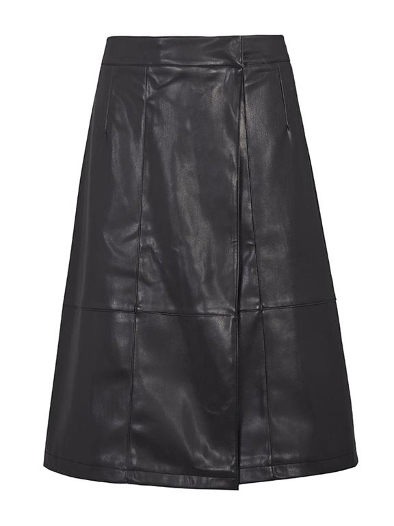 Midi Skirt Vegan Leather Black 2