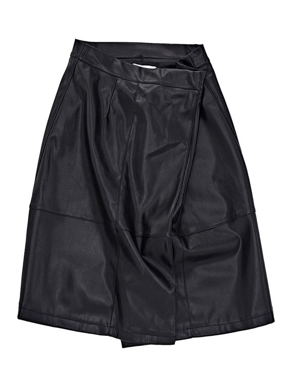 Midi Skirt Vegan Leather Black 3