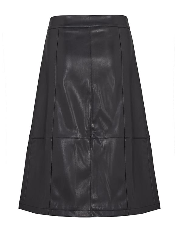 Midi Skirt Vegan Leather Black 4