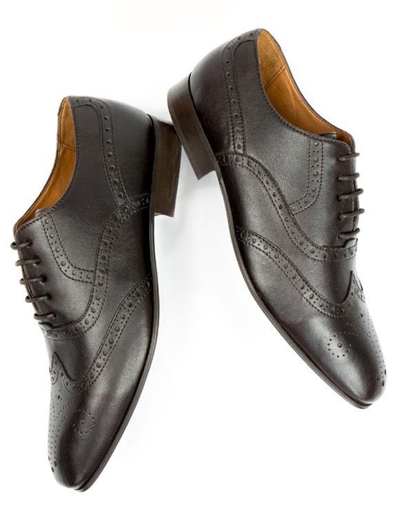 Brogues City Square Toe Donkerbruin 2