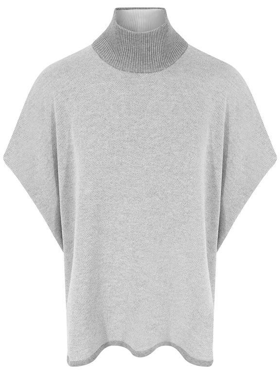 Poncho Knit Grey 2