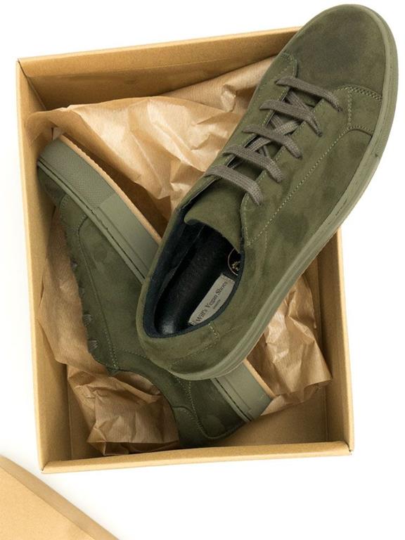 Sneakers Vegan Suede Dark Green via Shop Like You Give a Damn