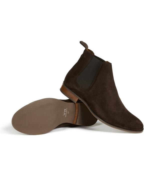 Chelsea Boots Donkerbruin Vegan Suede via Shop Like You Give a Damn