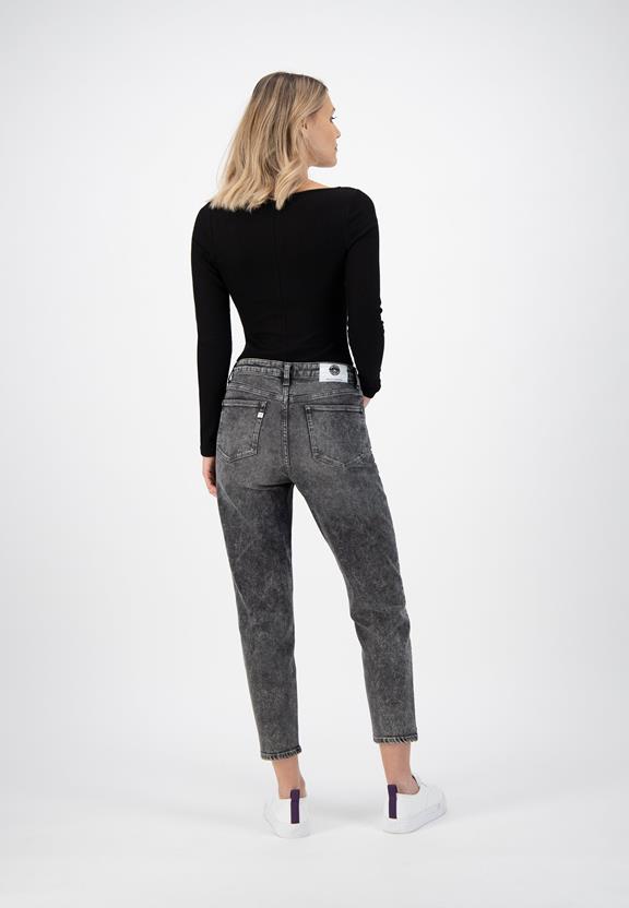 Mom Jeans Stretch Tapered Heavy Stone Grijs 3
