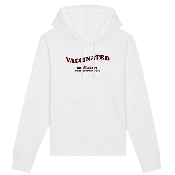 Hoodie Vaccinated Wit 1