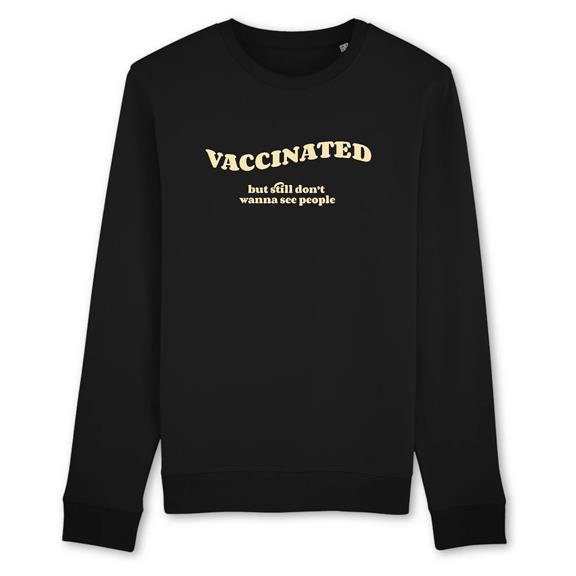 Sweatshirt Vaccinated Zwart 3